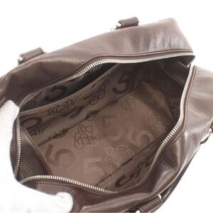 CHANEL CC Mademoiselle Boston Hand bag Lamb leather Brown Used Women Coco